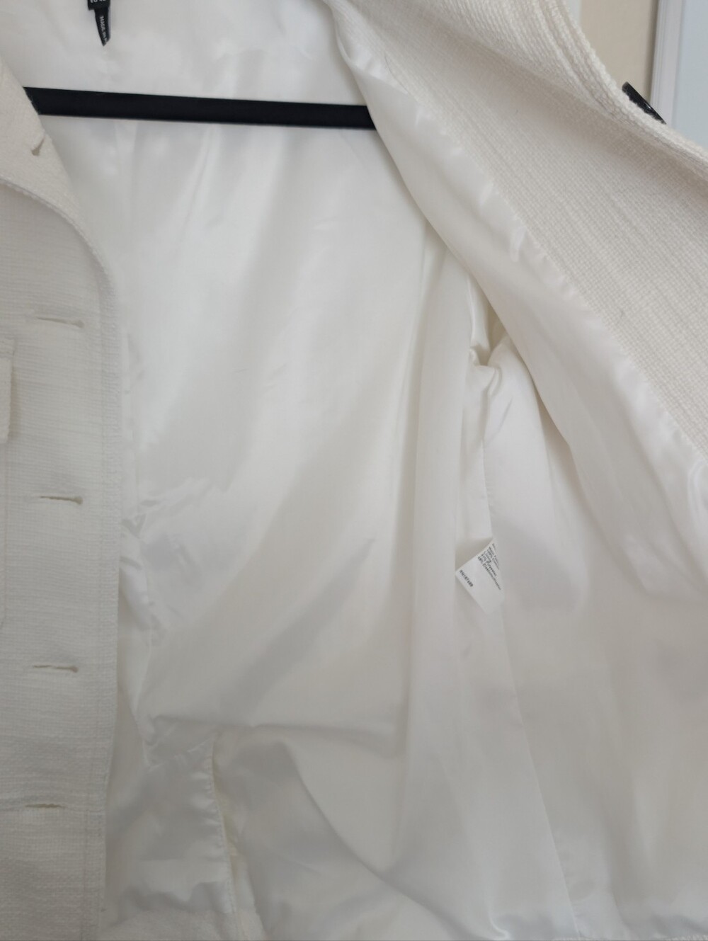 NWOT White Textured Fitted Utility Jacket Blazer M - Picture 9 of 10